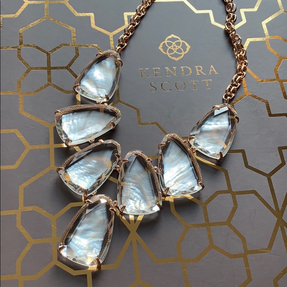 Harlow Statement Necklace In Suspended Ivory Pearl